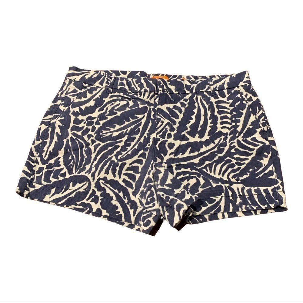 Joe Fresh Mid Rise Blue & White Tropical Shorts 10